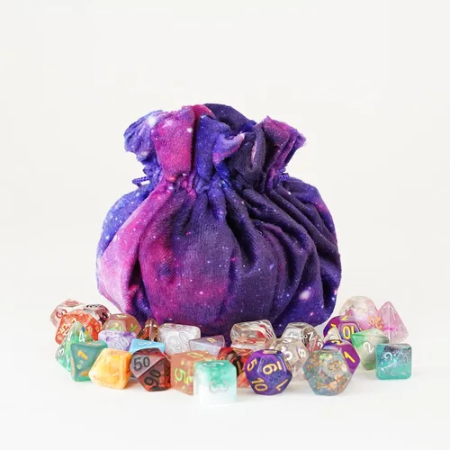 Miniatura 6 de FanRoll Velvet Compartment Dice Bag with Pockets: Nebula, Role Playing Game Dice Accessories for Dungeons and Dragons