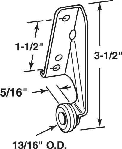 Miniatura 2 de Prime-Line R 7141 Rodillo de riel para cajón izquierdo de 13/16 pulgadas (paquete de 2)