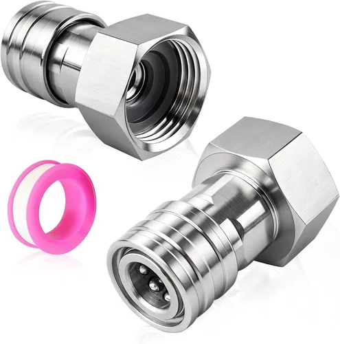 Boltigen 2 adaptadores de manguera de jardín a hidrolimpiadora, 3/4 pulgadas GHT macho a 1/4 pulgadas de conexión rápida, conector de manguera de