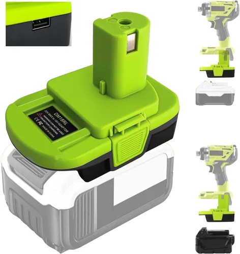 Adaptador de batería DM18RL para Ryobi 18V Power Tool, convertidor de adaptador para Dewalt 20V y para batería Milwaukee M18 de 18 V para reemplazar