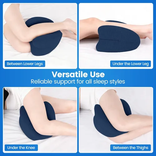 Miniatura 6 de Almohada de rodilla para dormir de lado, almohada de espuma viscoelástica de alta densidad para dormir de lado, diseño en forma de corazón para Azul
