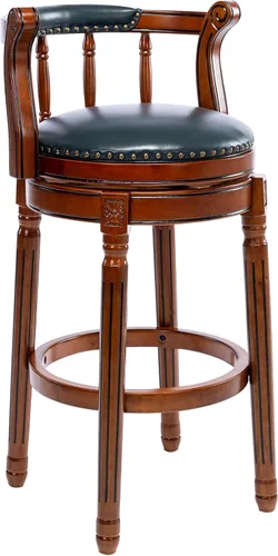 Miniatura 16 de CozyRain Taburetes de bar modernos taburetes giratorios, encimera de cocina tapizado de piel auténtica con reposapiés para el hogar, cocina, comedor