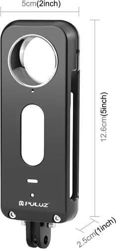 Miniatura 2 de PULUZ Funda protectora de metal + protectores de lente para Insta360 X3, carcasa antiarañazos y protector de lente impermeable de alta transmisión