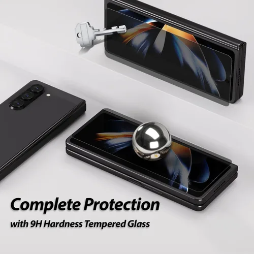 Miniatura 6 de Whitestone - Paquete de 2 protectores de pantalla de privacidad para Galaxy Z Fold 5 2023, protector de vidrio templado privado de cobertura