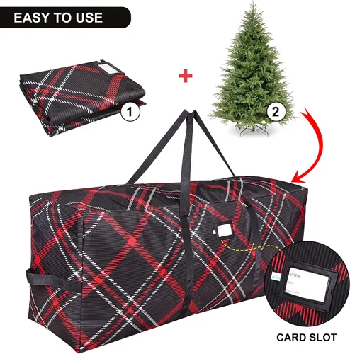 Miniatura 3 de ProPik Bolsa de almacenamiento para árbol de Navidad, se adapta a árboles desmontados de hasta 9 pies de alto, 25 pulgadas de alto x 20 pulgadas
