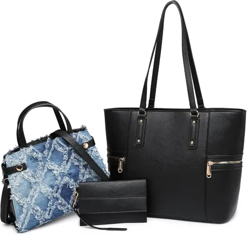 Miniatura 12 de Bolsos y bolsos de mano para mujer, bolso tipo tote, bolso de hombro con asa superior, bolso tipo sobre, juego con cartera, bolso grande de trabajo