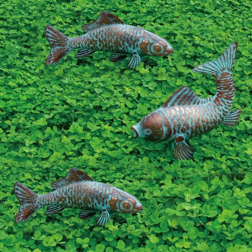 Estatuas de peces Koi de metal para decoración de estanques exteriores, esculturas y estatuas grandes de jardín de peces al aire libre, Koi de