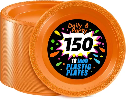 Miniatura 14 de WELLIFE Platos de postre negros de 7 pulgadas, 150 unidades, platos de postre de plástico desechables para fiestas, pasteles, aperitivos, ensaladas