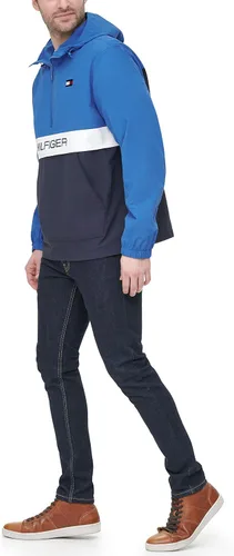 Miniatura 3 de Tommy Hilfiger - Chaqueta rompevientos con capucha para hombre estilo retro ligera resistente al agua