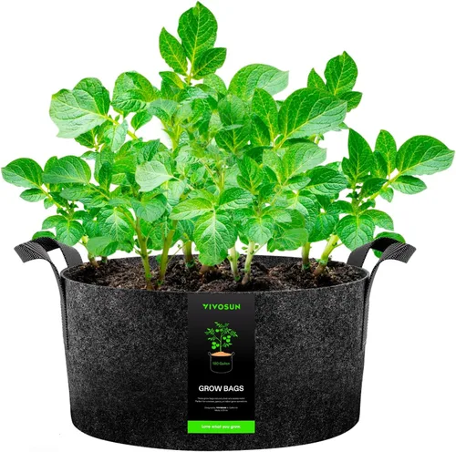 Miniatura 10 de VIVOSUN 1 bolsa de cultivo de 50 galones, maceta de tela con asas para cultivar verduras y plantas