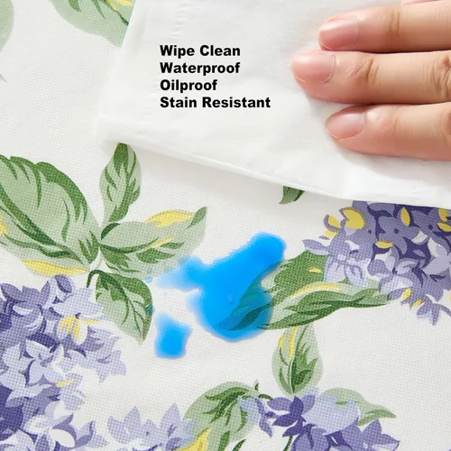 Miniatura 5 de Lilac Fields - Mantel pesado de franela de vinilo calibre 4, diseño floral de lilas moradas para interiores y exteriores, picnic, cocina, comedor