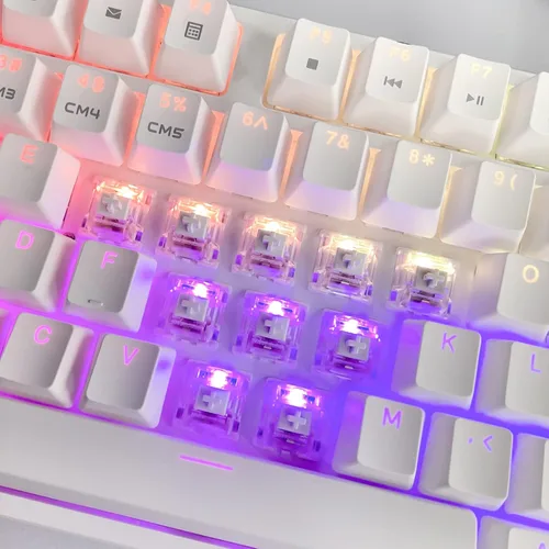 Miniatura 5 de DRAOZA Gateron White Pro Switches (3 pines, USB RGB, transparente, 72 piezas)