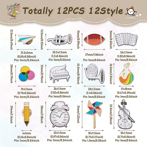 Miniatura 161 de Pandahall - Broches esmaltados de aleación con varios temas, broche de solapa, juego de pines esmaltados