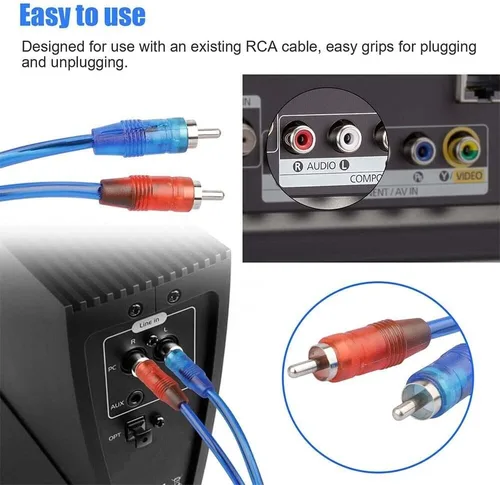 Miniatura 8 de Juego de 4 adaptadores de cable de audio divisor RCA Y 1 hembra a 2 conectores macho