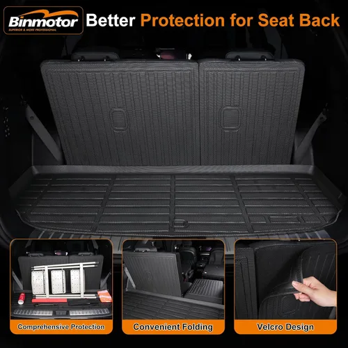 Miniatura 8 de Alfombrillas para todo tipo de clima y forro de carga para Volkswagen Atlas 2018-2025 (asiento de cubo de 6 pasajeros), juego completo de 3 filas
