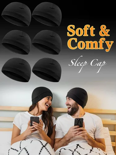 Miniatura 5 de Syhood 6 gorras de algodón para hombre, gorro multifuncional para dormir, casco para hombres y mujeres