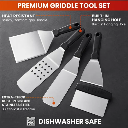 Miniatura 2 de Kit de accesorios para plancha, juego de 144 piezas de herramientas para plancha y parrilla para Blackstone y Camp Chef, juego profesional