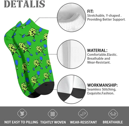 Miniatura 7 de devor Mens No Show Socks Low Cut Socks Men Hidden Sock Fashion PICKLEBALL Socks