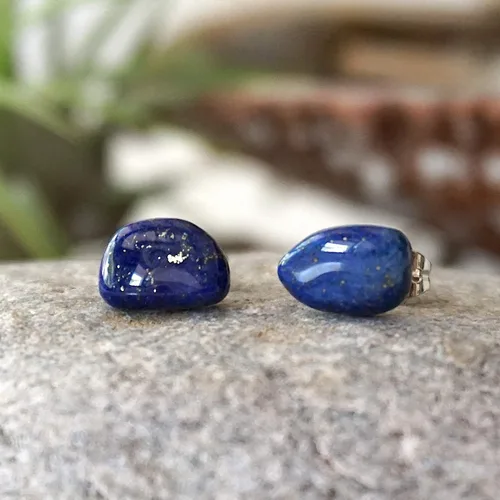 Miniatura 30 de Pendientes de tuerca de cristal de piedra natal aleternativa para mujer y hombre