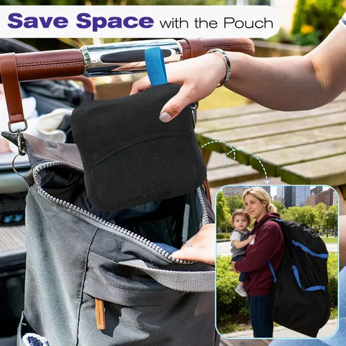 Miniatura 6 de Fosmon Bolsa de viaje para asiento de automóvil para avión, correas acolchadas ajustables para mochila, bolsa grande para viajes aéreos, funda