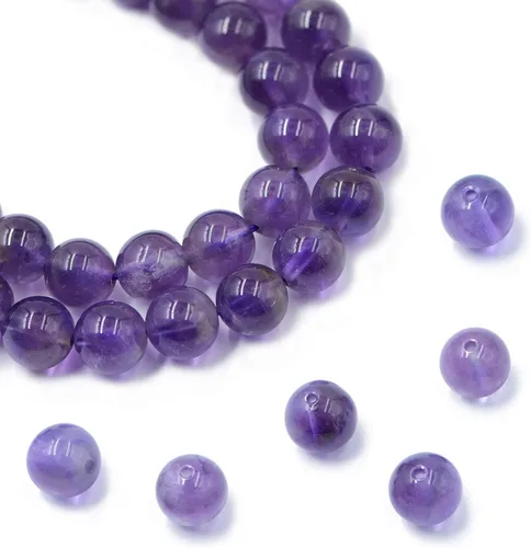 Miniatura 36 de AD Beads Cuentas redondas sueltas de piedras preciosas naturales de 15 pulgadas para pulseras, collares, aretes, manualidades, manualidades