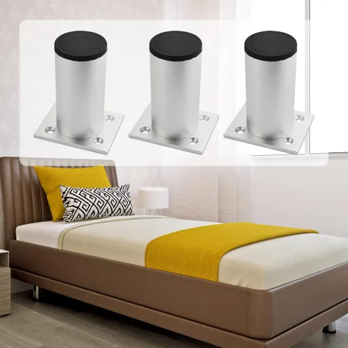 Miniatura 6 de TOVOT 4 patas redondas de 3 pulgadas para muebles, patas de sofá de aleación de aluminio, patas de metal resistentes para muebles, gabinetes y sofás