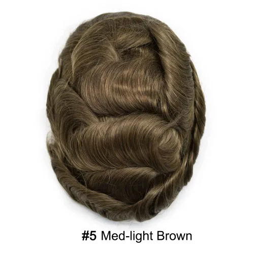 Miniatura 73 de Toupee Hair Piece For Men 100% Real Human Hair System Natural Looking Hairpieces For Men Hair Units Protesis Capilar Para Hombre 8''X10'' #610#6