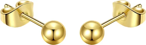 Aretes de bola de titanio, hipoalergénicos, para mujeres y hombres, orejas sensibles, color negro, 0.118 in, 0.157 in, 0.197 in, parte trasera de
