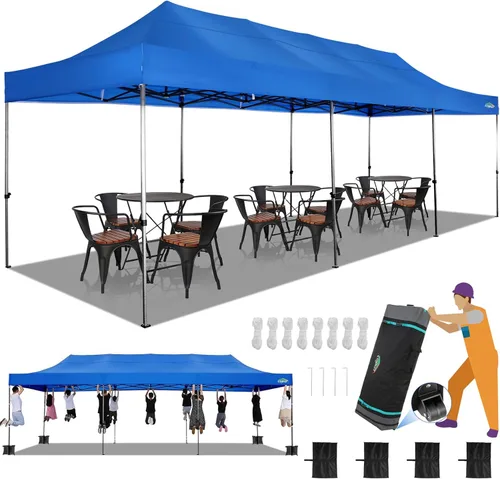 Miniatura 221 de COBIZI Tienda de campaña desplegable de 6.6 x 6.6 pies, toldo resistente, fácil de instalar, impermeable, para exteriores, fiestas, playa, jardín