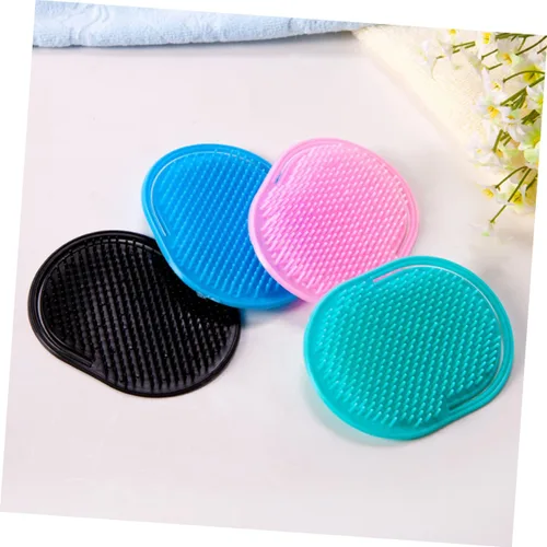 Miniatura 3 de 12 cepillos portátiles para el cabello y masajeador del cuero cabelludo, peine de masaje de dedo negro para hombres, cepillos de champú