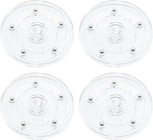Miniatura 19 de 4 Piezas Negro 2 pulgadas Acrílico Lazy Susan Organizador Giratorio de Mesa con Rodamientos - Placa Giratoria Redonda para Estante de Especias