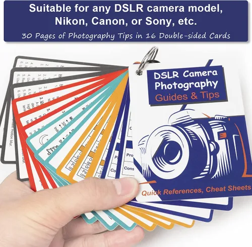 Miniatura 2 de Tarjetas de trucos para DSLR Accesorios de fotografía Tarjetas de guías y consejos para cámaras Canon Nikon Sony Regalos de fotografía para Tarjetas