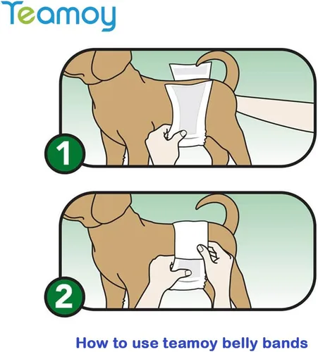 Miniatura 6 de Pañales envolventes reusables para perros machos, banda para barriga para cachorros lavable, Teamoy