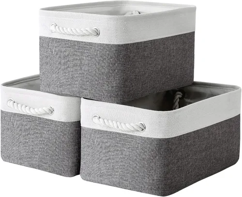 Miniatura 58 de TheWarmHome Contenedores de almacenamiento para estantes, tamaño mediano, 3 unidades, 13.8 pulgadas de largo x 9.8 pulgadas de ancho x 6.7 pulgadas