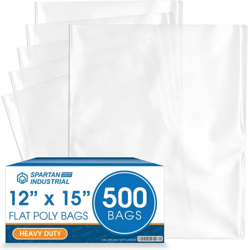 Miniatura 9 de Spartan Industrial - Bolsas de polietileno planas de 3" X 5" con extremo abierto (1000 unidades) de alta resistencia de 2 mil de plástico