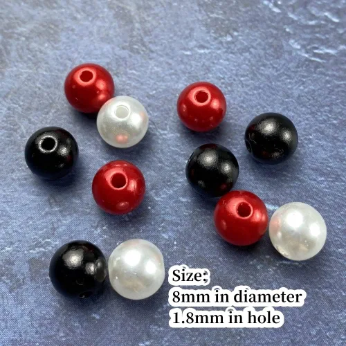 Miniatura 3 de Perlas de imitación, 400 piezas de cuentas para manualidades, perlas sueltas de 8 mm, cuentas con forma de bola para aretes, pulseras, collares