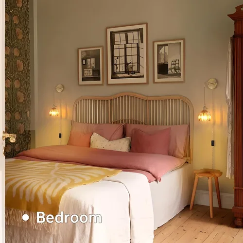 Miniatura 8 de Shenmoyl Candelabro de Pared Operado por Batería con Soporte de Cadena Ajustable, Patrón de Tulipán Verde, Vidrio con Diseño Retro en Oro, Lámpara