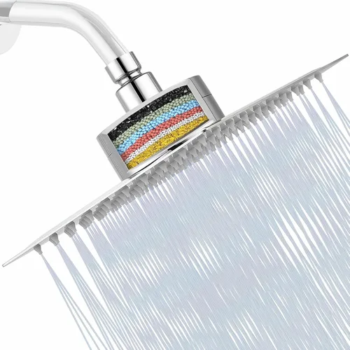 Miniatura 10 de Cabezal de ducha filtrado, cabezal de ducha de alta presión de acero inoxidable con cartucho de filtro de agua dura de 15 etapas para eliminar