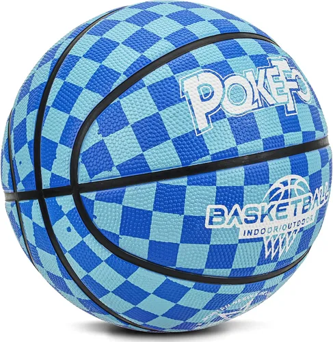 Miniatura 6 de Baloncesto para niños y jóvenes tamaño 5 (27.5") de goma premium para interiores y exteriores para niños y niñas, impermeable para juegos en el Azul