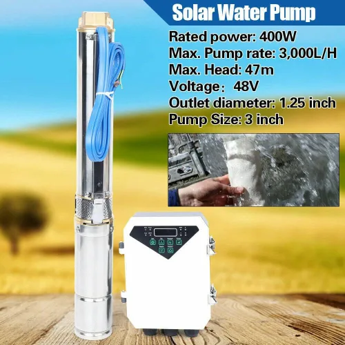 Miniatura 2 de Bomba de agua sumergible, bomba de agua solar de pozo profundo de acero inoxidable sumergible de acero inoxidable con controlador MPPT