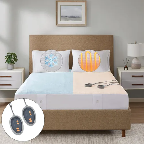 Miniatura 12 de Beautyrest Protector de colchón con calefacción King – Calentador de cama eléctrico fresco al tacto, funda para todas las estaciones, 5 niveles