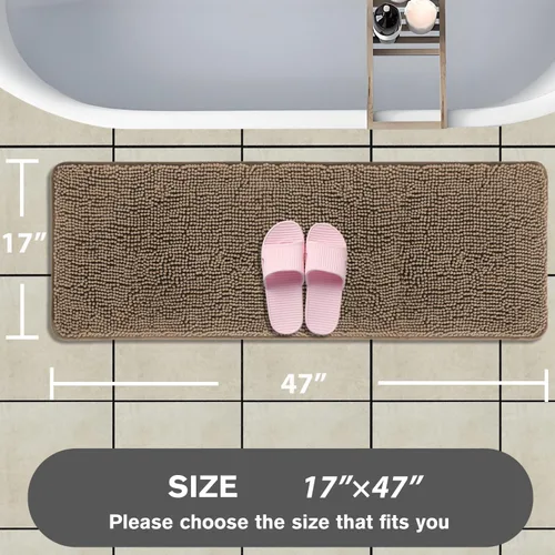 Miniatura 578 de Alfombra de baño pequeña de 12 x 18 pulgadas, lavable y absorbente, antideslizante, alfombra de baño de felpilla gruesa y suave para baño, ducha