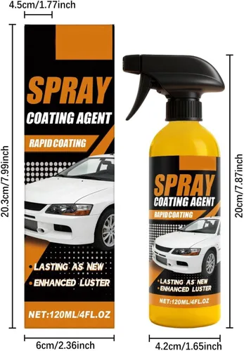 Miniatura 8 de Aerosol de revestimiento de cerámica nano hidrofóbico de reparación rápida, kit de aerosol de revestimiento de cera de coche de 4.1 fl oz, nano