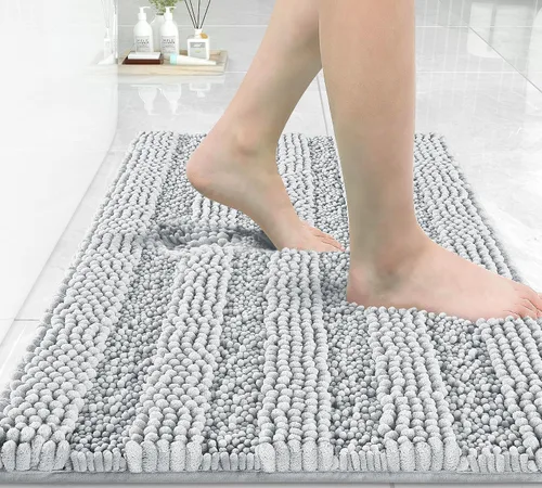 Miniatura 93 de Yimobra Alfombras lavables para baño, alfombra de baño de chenilla súper suave y absorbente para piso y alfombra, alfombra antideslizante de secado