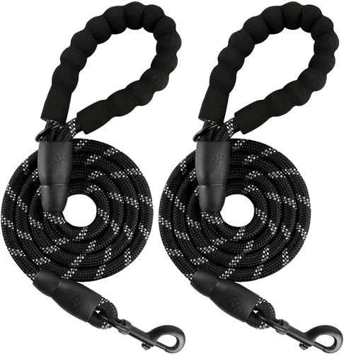 Miniatura 37 de BARKBAY Correas de perro para perros grandes, correa resistente de 4/5/6 pies con cómodo mango acolchado e hilos altamente reflectantes para perros