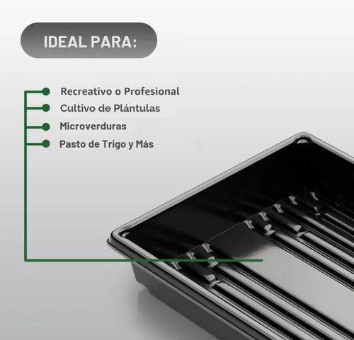 Miniatura 5 de Bandeja de propagación de plantas de plástico negro de 10 x 20 pulgadas (paquete de 10) - Bandejas de cultivo para jardín, plantación, plántulas