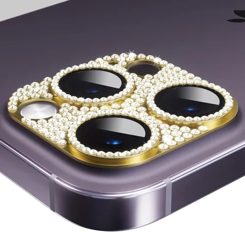 Miniatura 12 de AKABEILA Compatible con cámara iPhone 11 Pro Max/11 Pro, protector de lente con diamantes de imitación, protección de vidrio templado 9H, Negro