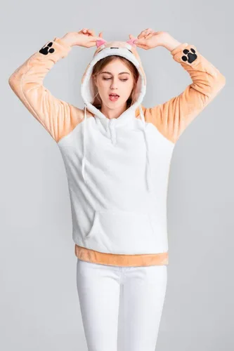 Miniatura 5 de Coriresha - Sudadera con capucha para niños estilo perro con orejas de perro en 3D y cola de perro manga larga