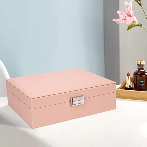 Miniatura 6 de ATAIMEISEN Caja organizadora de joyas, joyero de viaje, organizador de almacenamiento, caja de aretes, anillo, collar, caja grande de joyería