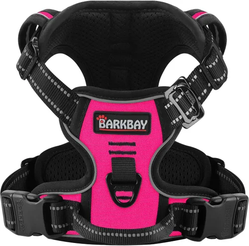 Miniatura 23 de BARKBAY Arnés para perro sin tirones para perros grandes, ajustable, reflectante, cómodo, sin estrangulamiento, resistente, perfecto para Negro